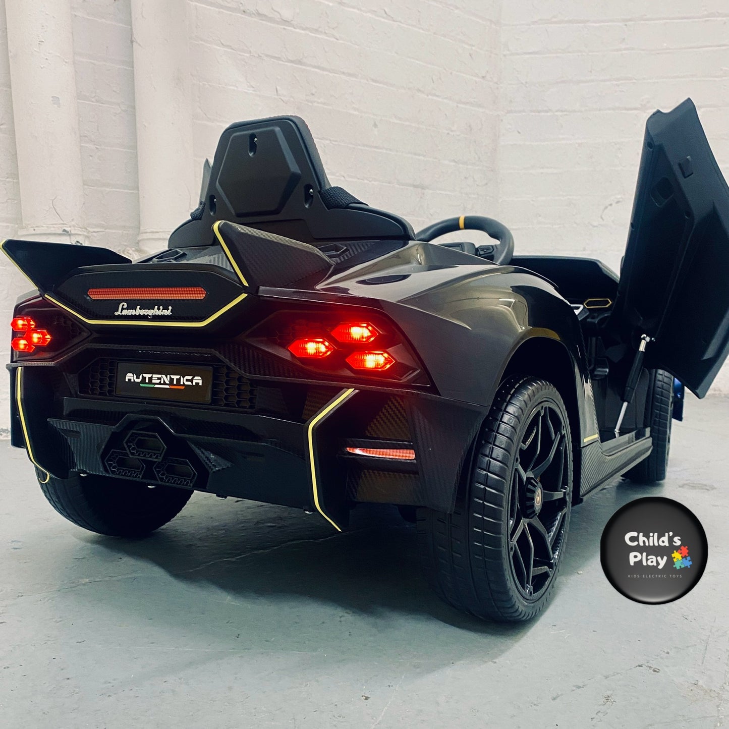 Licensed Lamborghini Autentica 12V Kids Ride on Car With Remote - Black