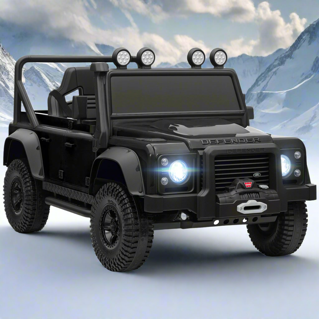 Licensed Land Rover
Defender 110 SVX/ PREMIUM SPEC 24v Battery/ Eva Rubber Wheels!