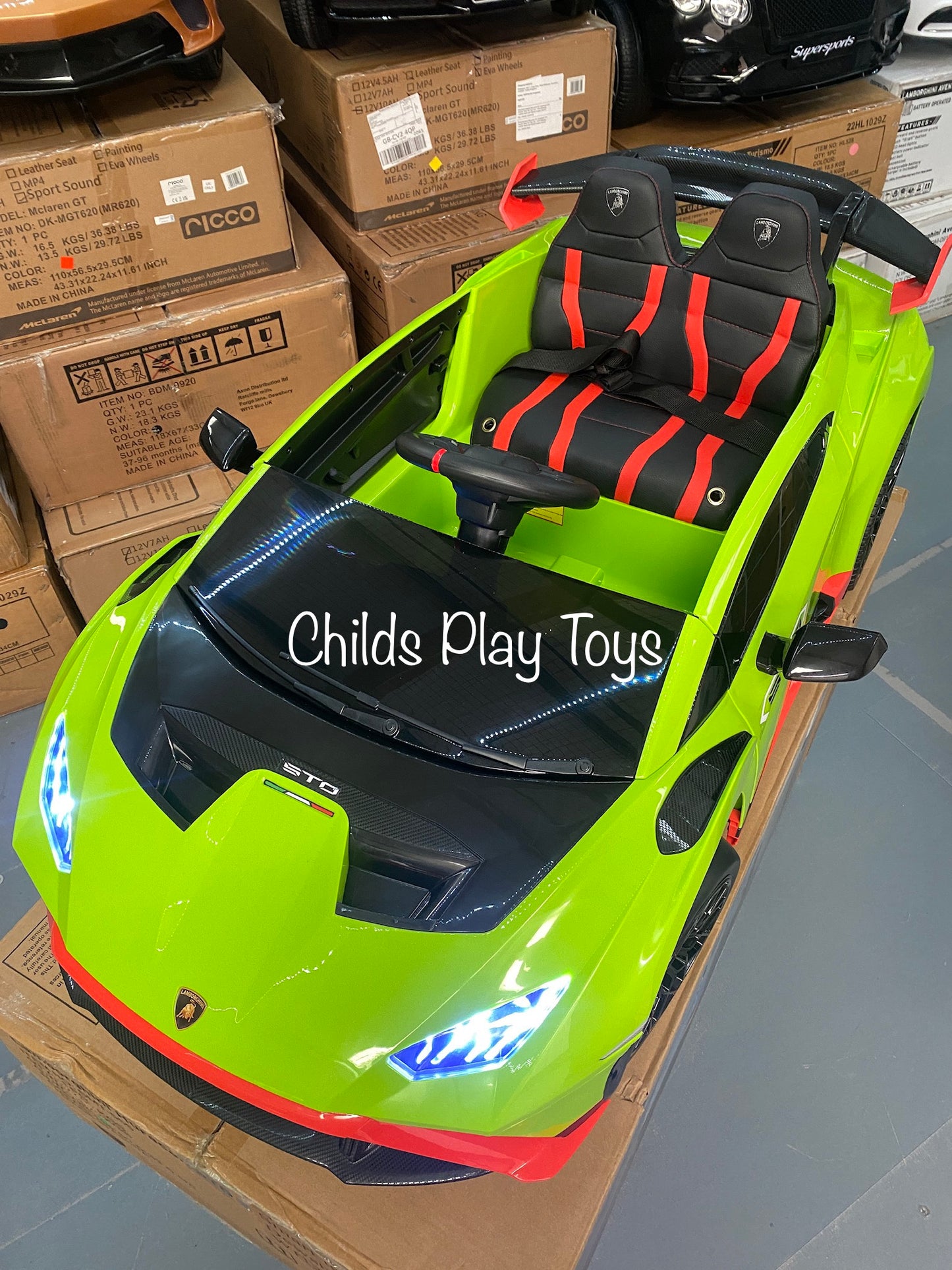 Licensed Lamborghini Huracan STO 24v DRIFT MODE Kids Electric Ride on Car- FASTEST RIDE ON CAR ON MARKET! GREEN