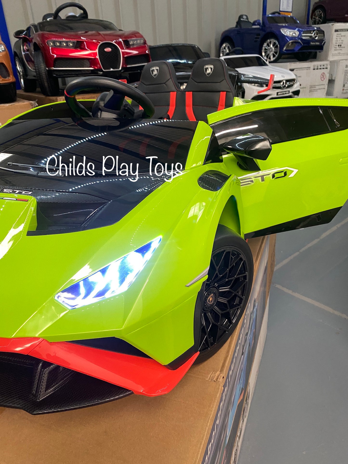 Licensed Lamborghini Huracan STO 24v DRIFT MODE Kids Electric Ride on Car- FASTEST RIDE ON CAR ON MARKET! GREEN