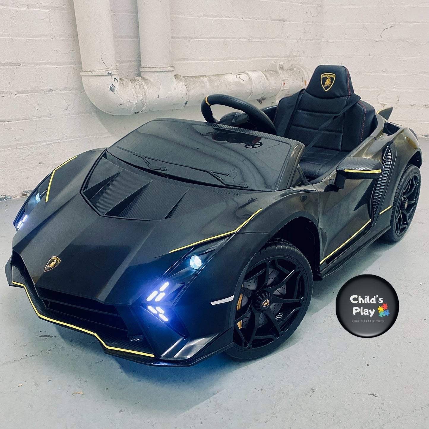 Licensed Lamborghini Autentica 12V Kids Ride on Car With Remote - Black