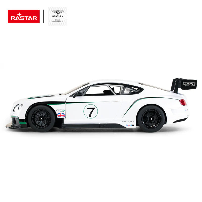 Rastar RC 1:14 Bentley Continental GT3 Kids Remote Control Toy Car - White