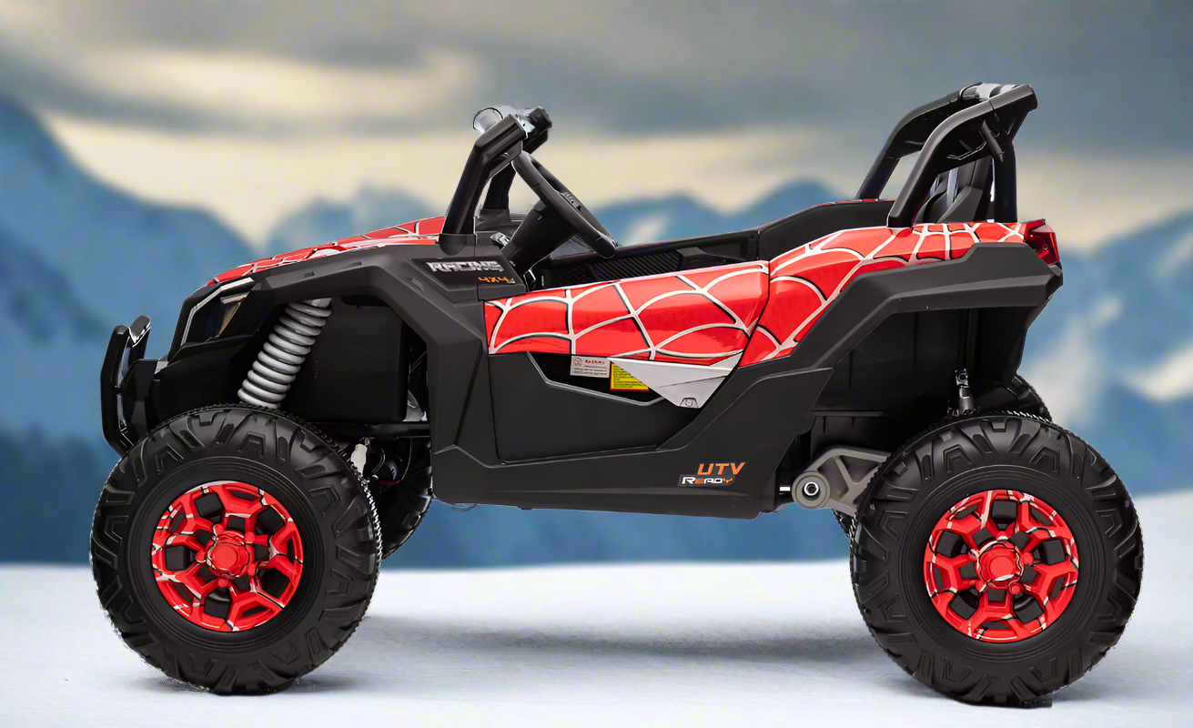 24v XL – Large Two-Seater Adventure Ride-On UTV BUGGY Car With Remote & EVA Rubber Wheels- SPIDER RED EDITION 🕸️🕷️