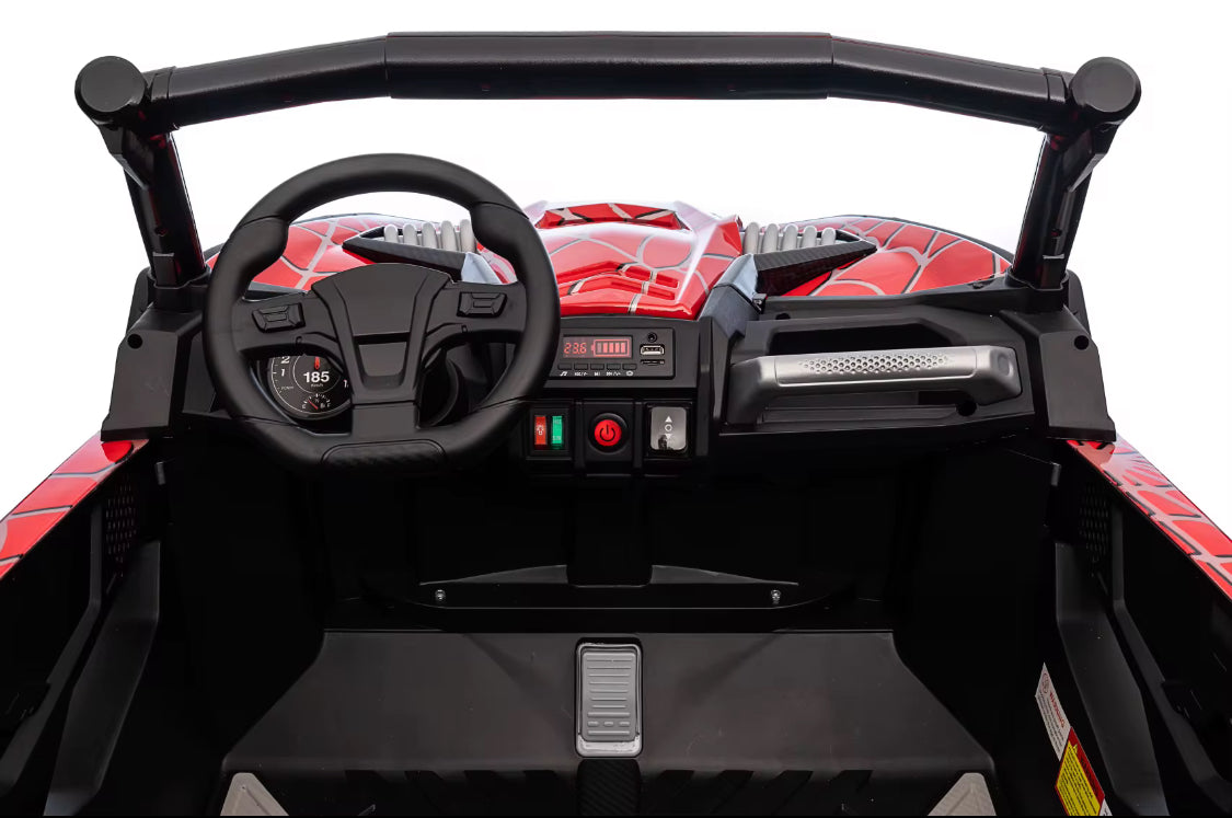 24v XL – Large Two-Seater Adventure Ride-On UTV BUGGY Car With Remote & EVA Rubber Wheels- SPIDER RED EDITION 🕸️🕷️