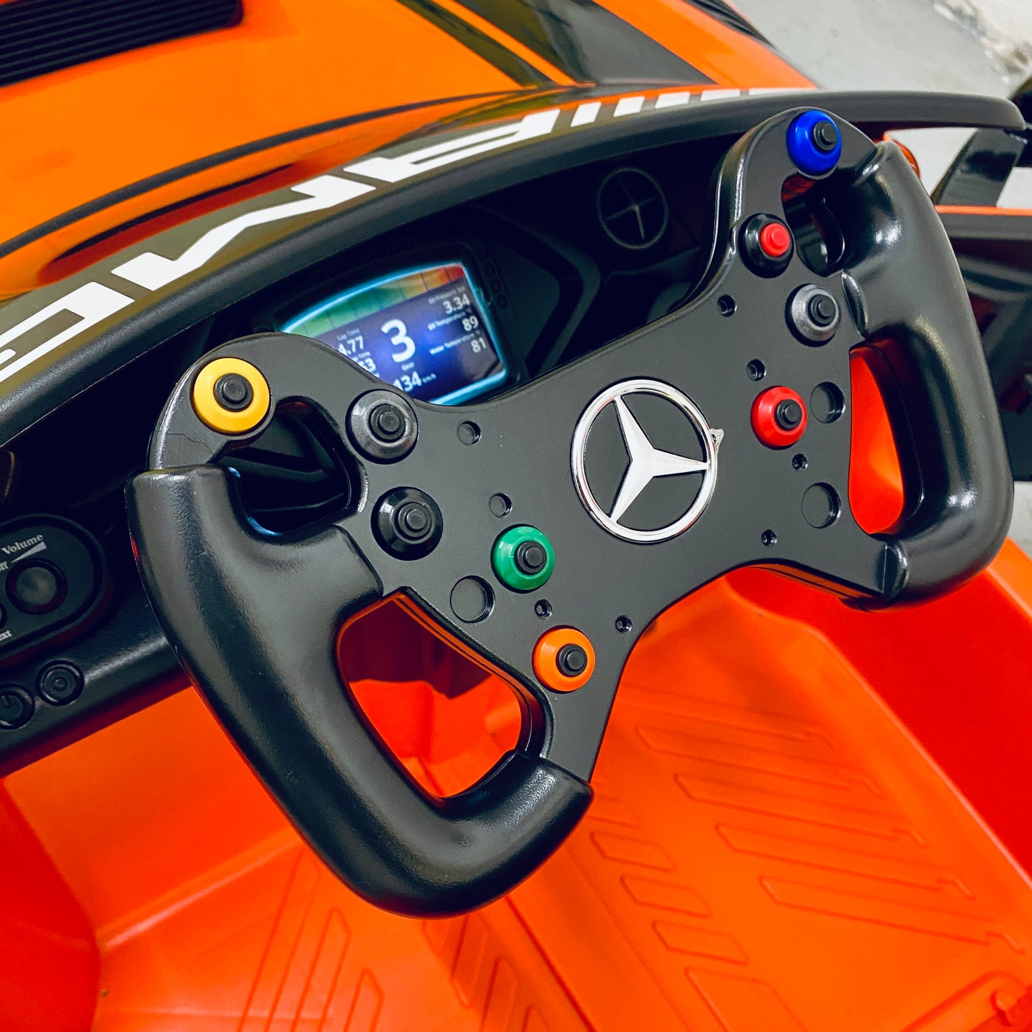 Mercedes AMG GT3 EVO 12V Kids Electric Ride On Car Remote Sport UPGRADED SPEC- ORANGE/ GREEN