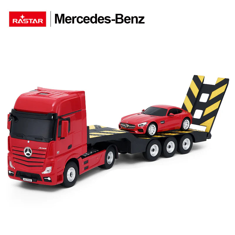 Rastar RC 1:26 Scale Mercedes-Benz Actros Truck and Toy Car with Remote - Choice of x2 Colours