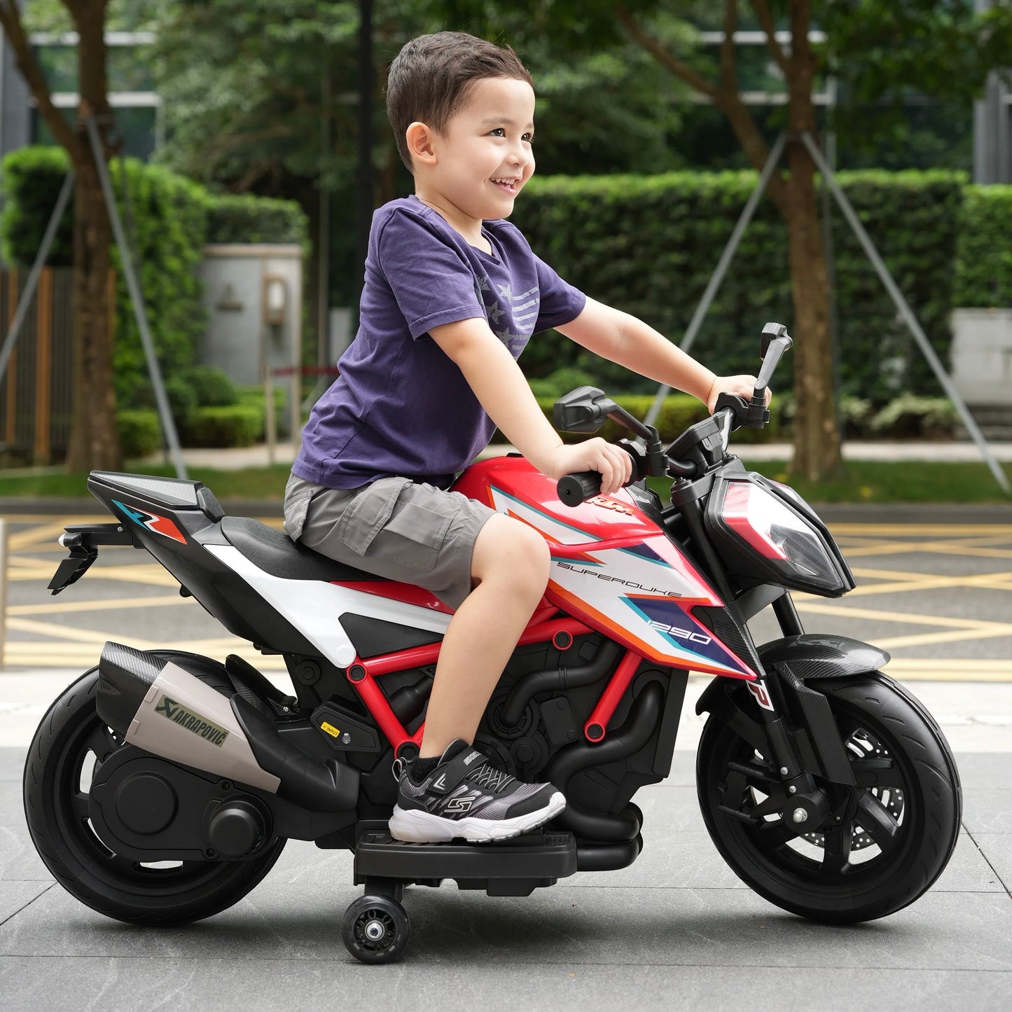 Officially Licensed KTM Superduke 12v Electric Ride On Kids Motor Bike with Stabilizers - Choice of x4 Colours