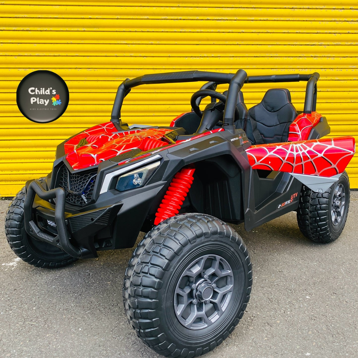 24v XL – Large Two-Seater Adventure Ride-On UTV BUGGY Car With Remote & EVA Rubber Wheels- SPIDER RED EDITION 🕸️🕷️