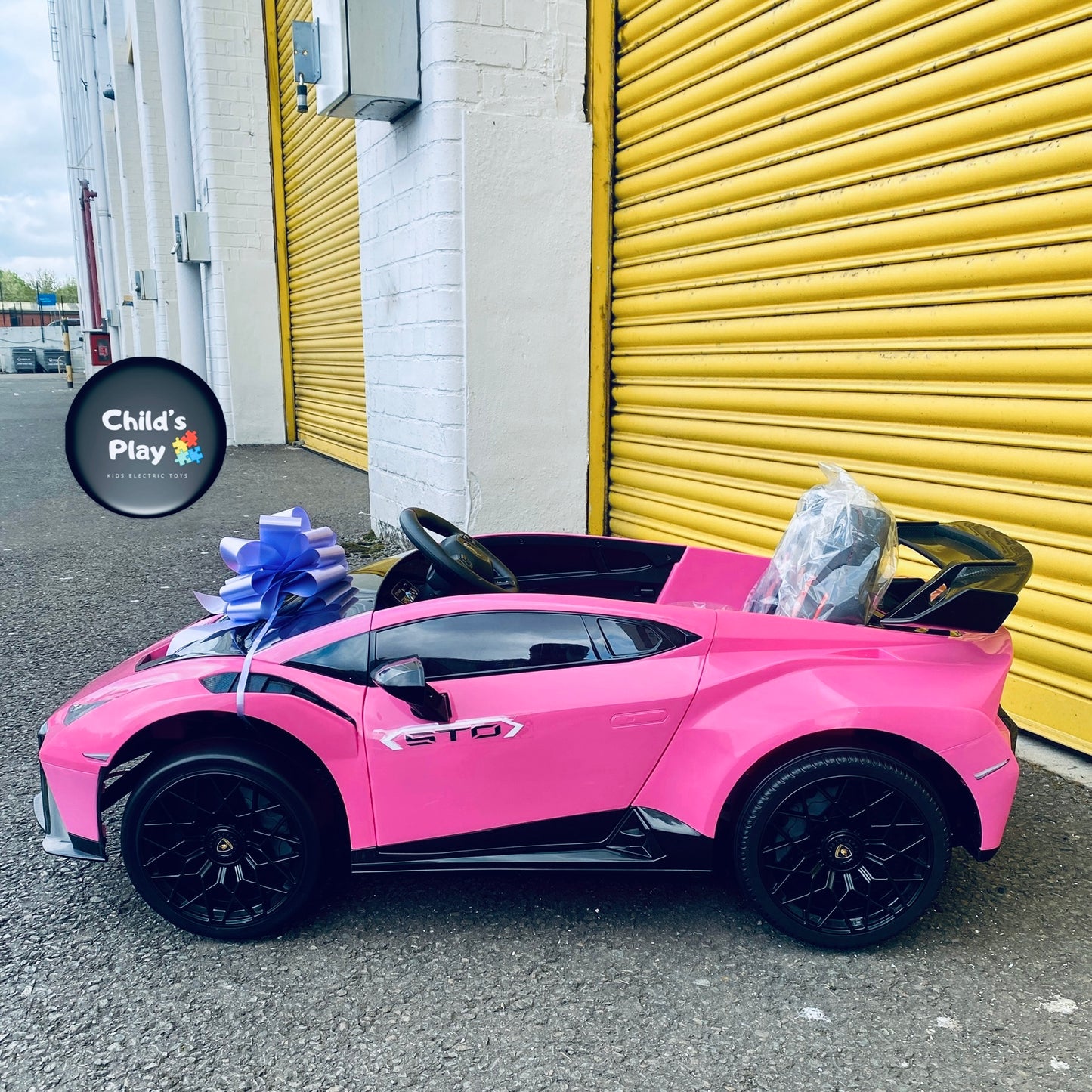 Licensed Lamborghini Huracan STO 24v DRIFT MODE Kids Electric Ride on Car PINK