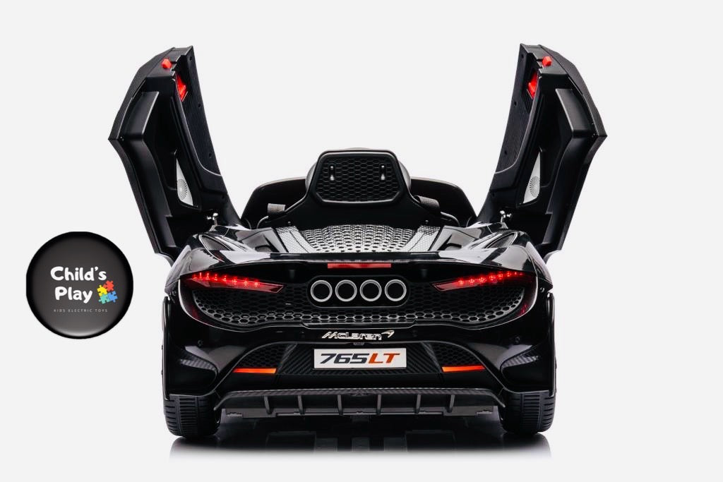 Licensed Mclaren 765LT Electric 12V Kids Ride on Toy Car With Remote - Metallic BLACK