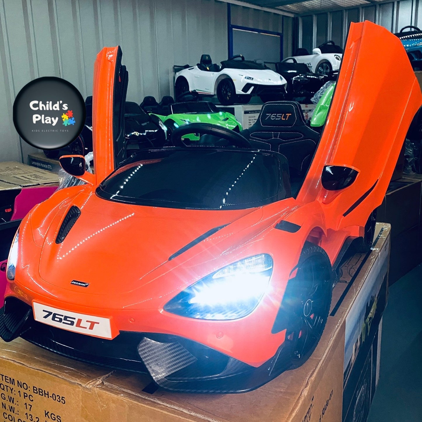 Licensed Mclaren 765LT Electric 12V Kids Ride on Toy Car With Remote - ORANGE