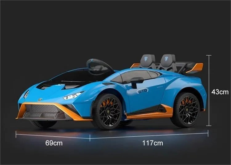 Licensed Lamborghini Huracan STO 24v DRIFT MODE Kids Electric Ride on Car- BLUE FASTEST RIDE ON CAR ON MARKET!