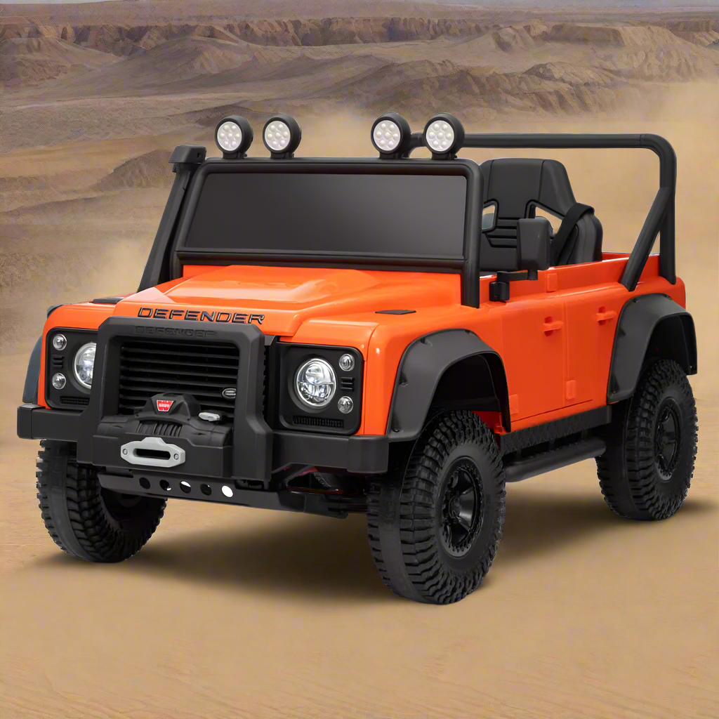 Licensed Land Rover
Defender 110 SVX/ PREMIUM SPEC 24v Battery/ Eva Rubber Wheels!