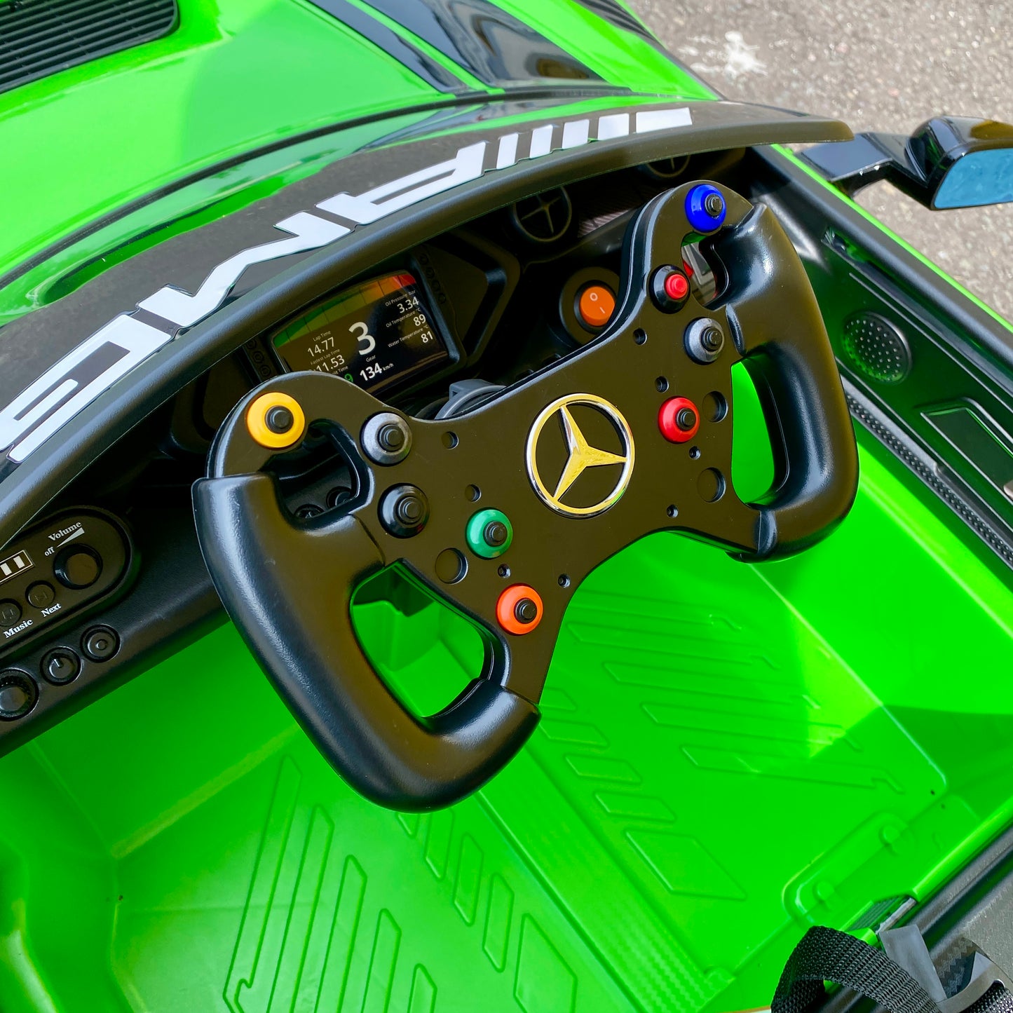 Mercedes AMG GT3 EVO 12V Kids Electric Ride On Car Remote Sport UPGRADED SPEC- ORANGE/ GREEN