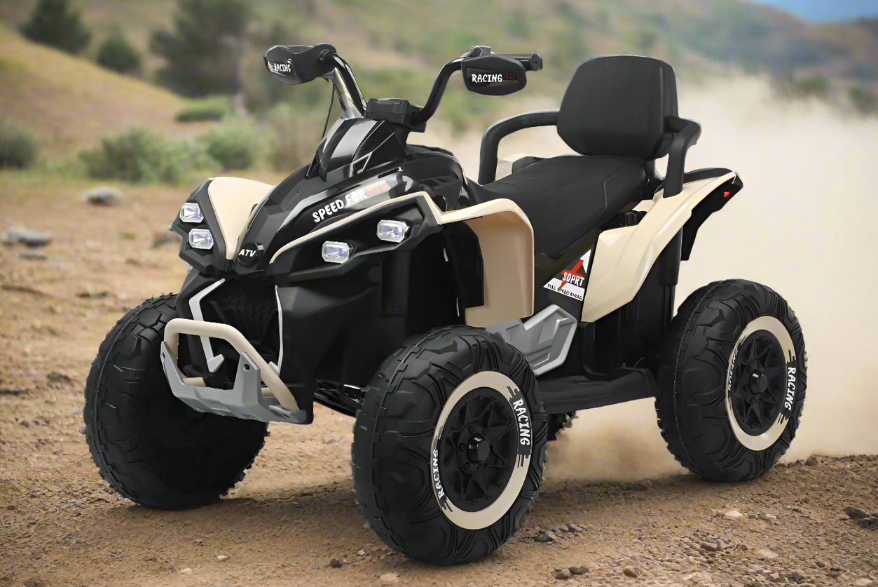 24V XXL Kids Electric Ride on Quad Bike ATV Renegade in KHAKI