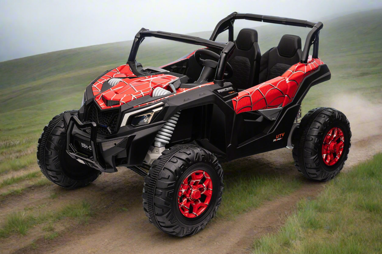 24v XL – Large Two-Seater Adventure Ride-On UTV BUGGY Car With Remote & EVA Rubber Wheels- SPIDER RED EDITION 🕸️🕷️
