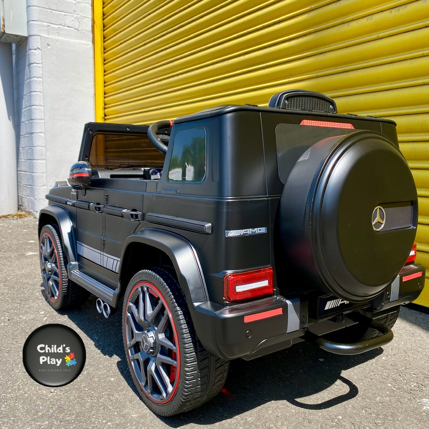 Kids Electric LIMITED EDITION 12v Mercedes G63 G Wagon SATIN MATT BLACK EDITION Upgraded leather seat & rubber wheels COMPACT