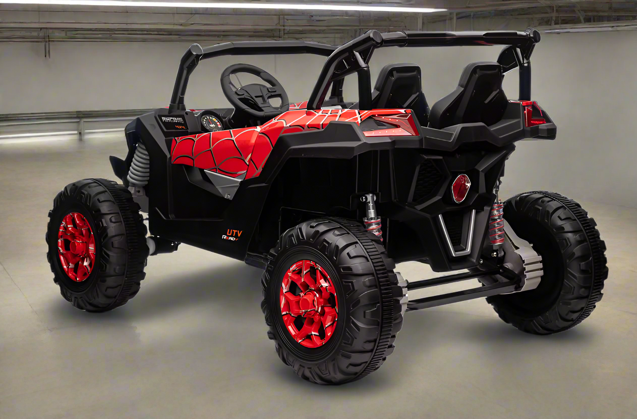 24v XL – Large Two-Seater Adventure Ride-On UTV BUGGY Car With Remote & EVA Rubber Wheels- SPIDER RED EDITION 🕸️🕷️