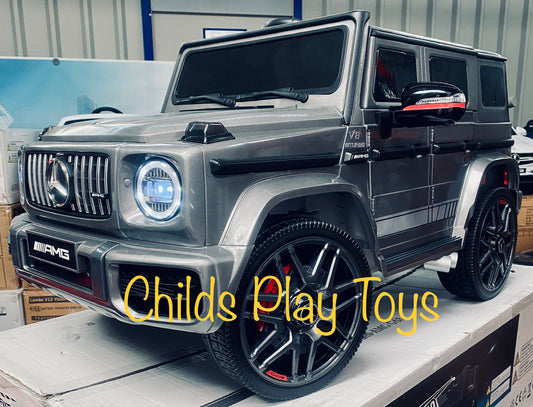 Kids Electric 12v Mercedes G63 G Wagon METALLIC GREY with Upgraded leather seat & rubber wheels COMPACT *PRE ORDER*