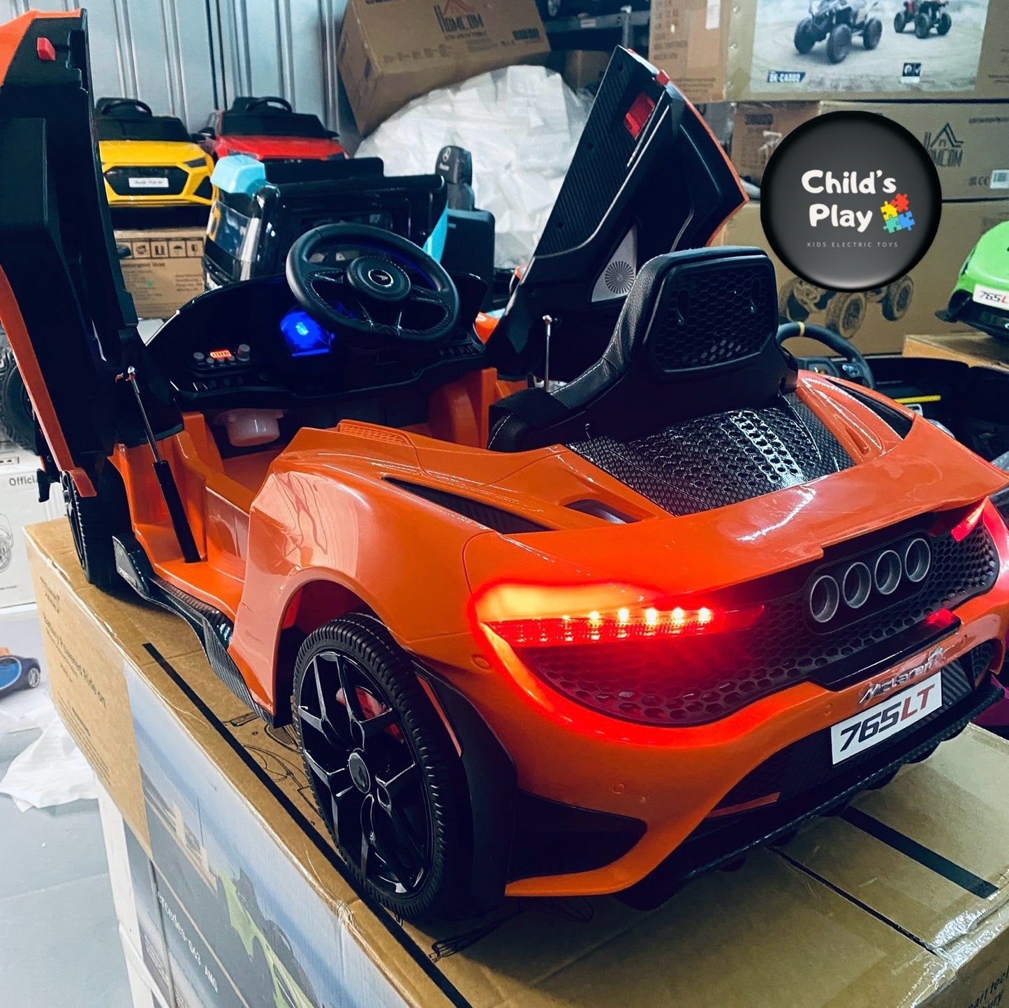 Licensed Mclaren 765LT Electric 12V Kids Ride on Toy Car With Remote - ORANGE