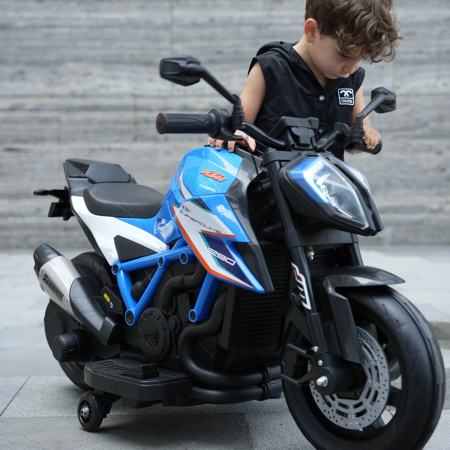 Officially Licensed KTM Superduke 12v Electric Ride On Kids Motor Bike with Stabilizers - Choice of x4 Colours