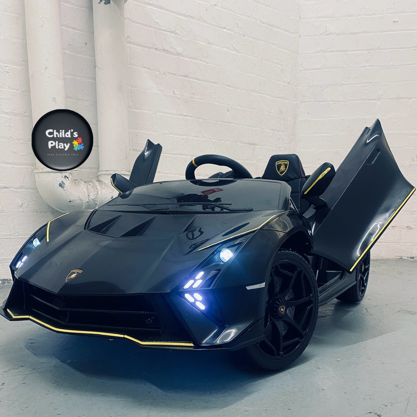 Licensed Lamborghini Autentica 12V Kids Ride on Car With Remote - Black