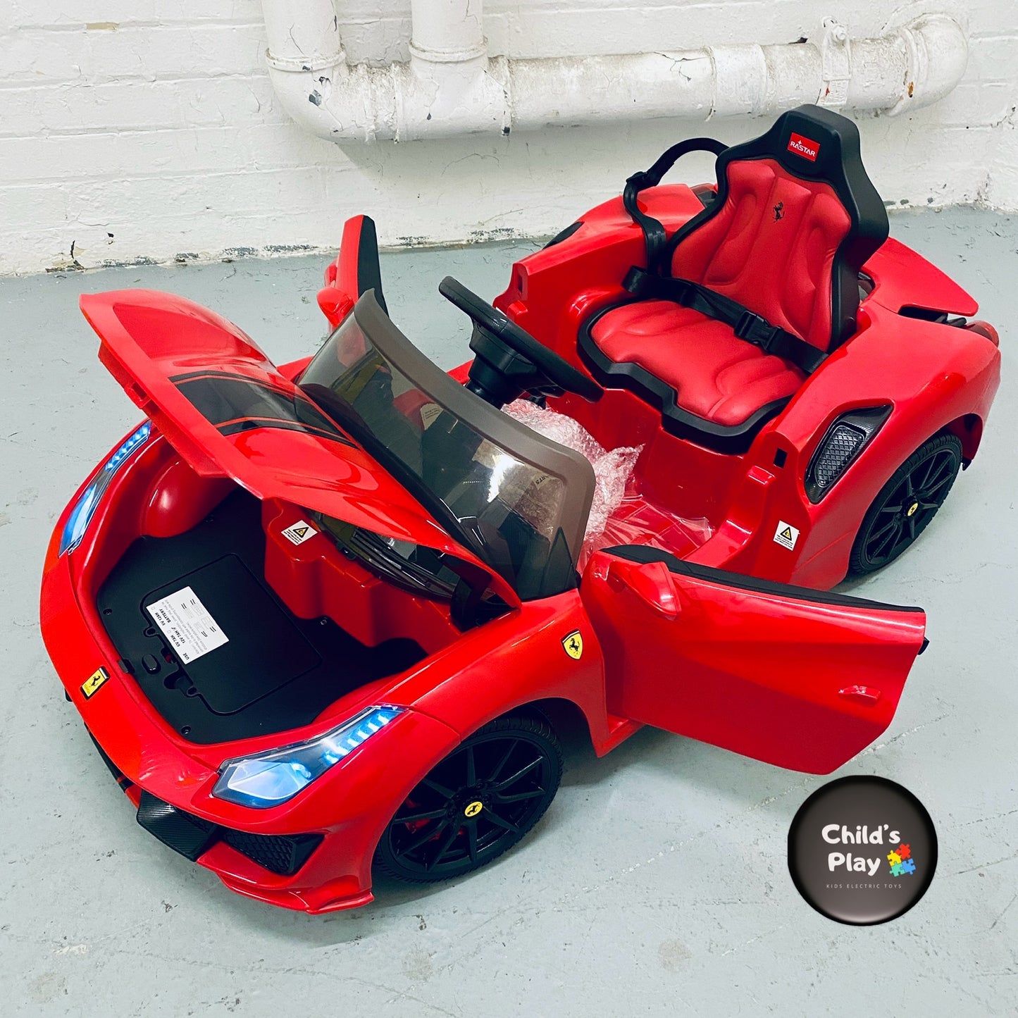 Kids Ferrari 488 Pista Spider Official EXCLUSIVE Luxury Ride-In Car
