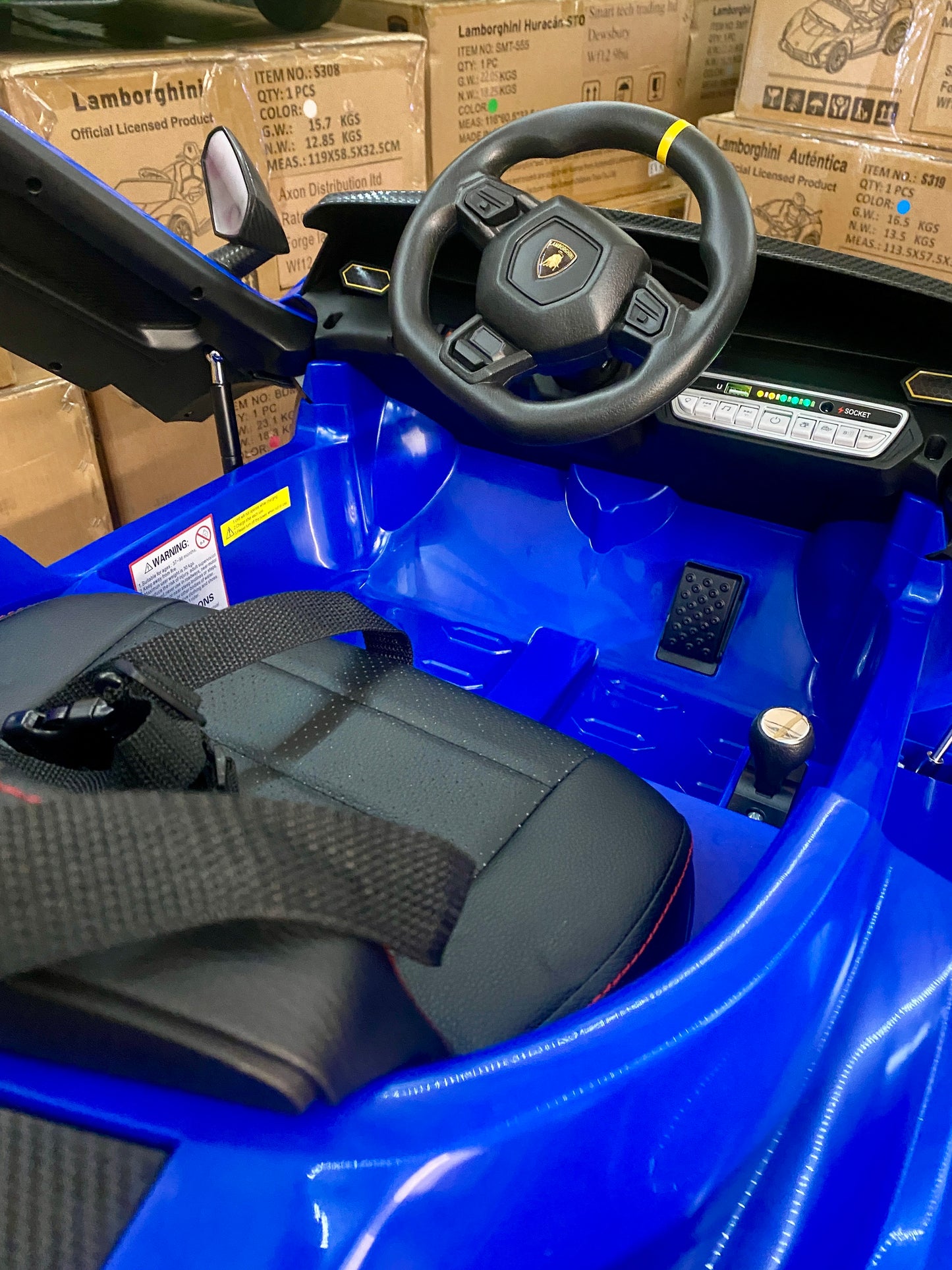 Licensed Lamborghini Autentica 12V Kids Ride on Car With Remote -BLUE