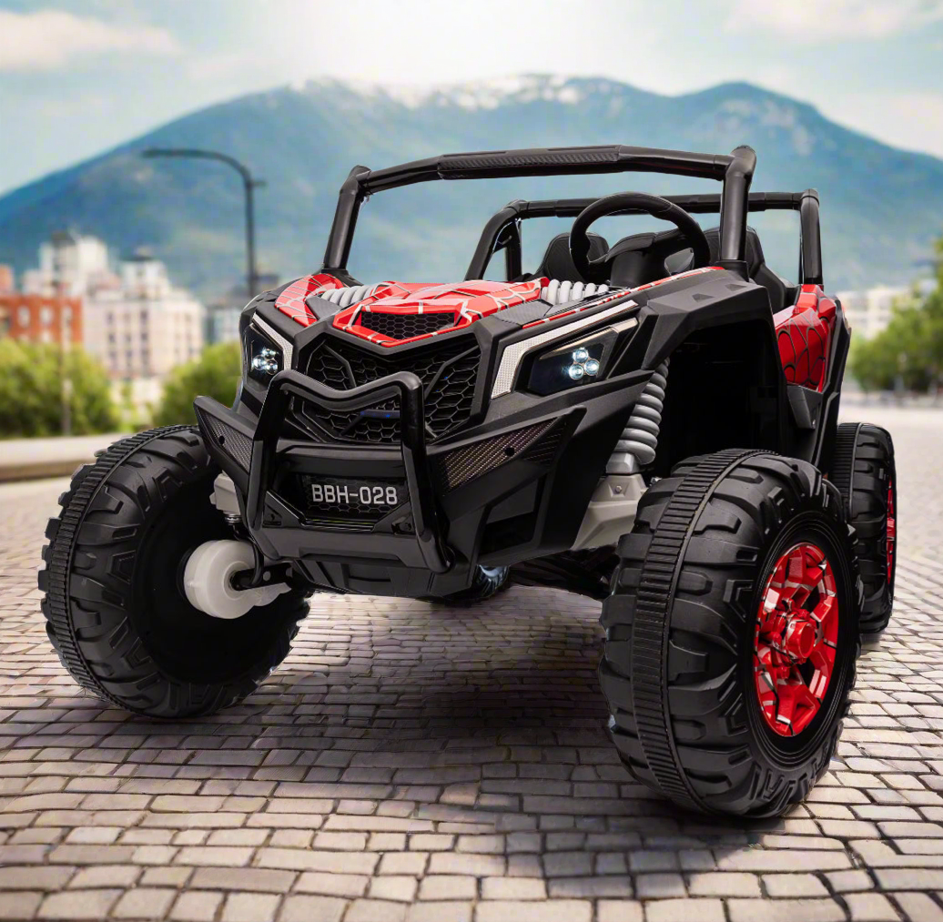 24v XL – Large Two-Seater Adventure Ride-On UTV BUGGY Car With Remote & EVA Rubber Wheels- SPIDER RED EDITION 🕸️🕷️