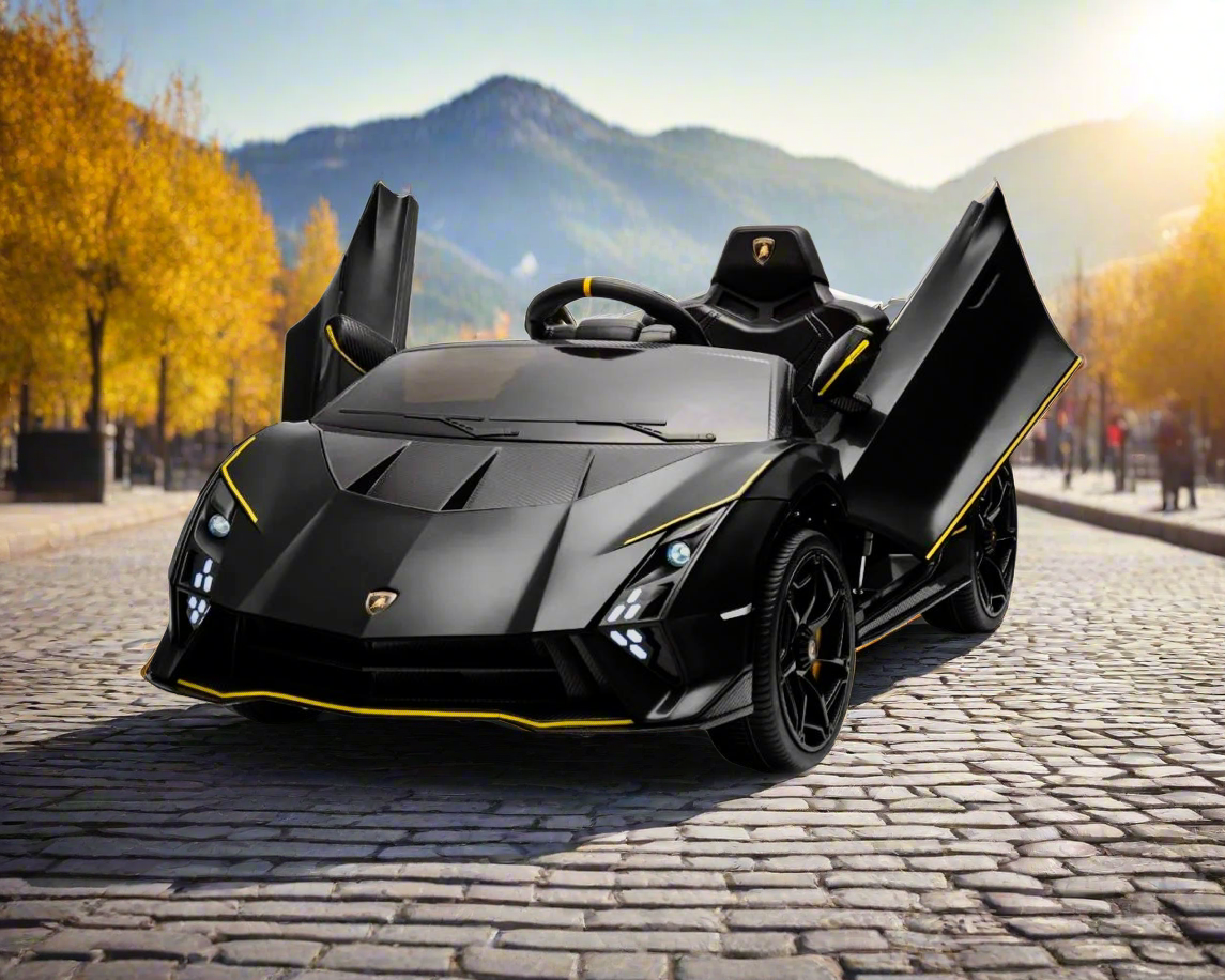 Licensed Lamborghini Autentica 12V Kids Ride on Car With Remote - Black