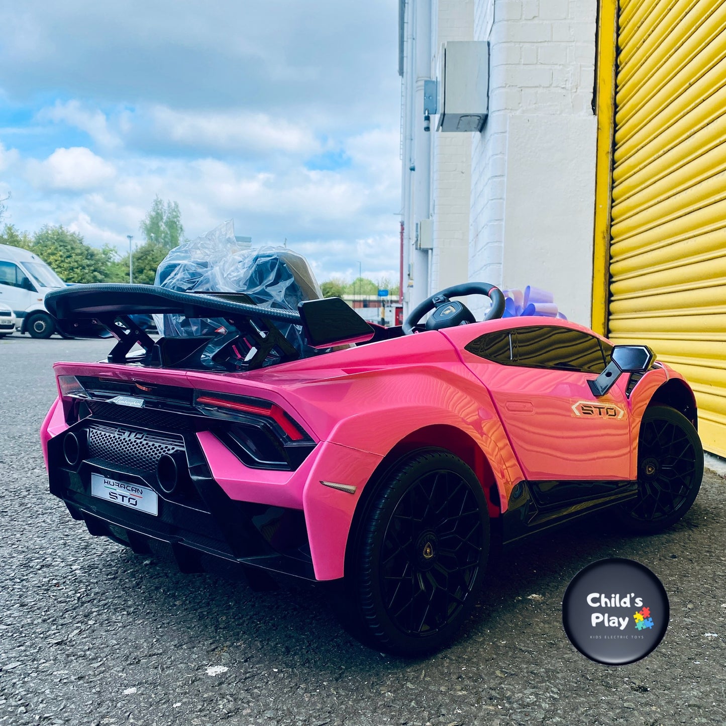 Licensed Lamborghini Huracan STO 24v DRIFT MODE Kids Electric Ride on Car PINK