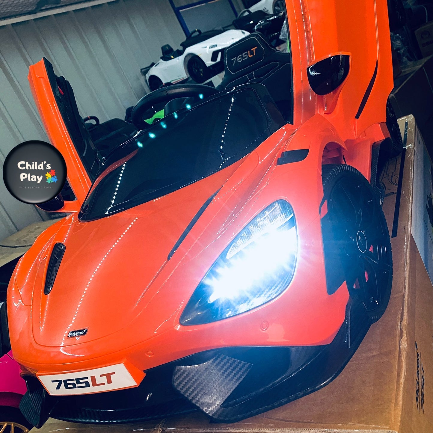 Licensed Mclaren 765LT Electric 12V Kids Ride on Toy Car With Remote - ORANGE