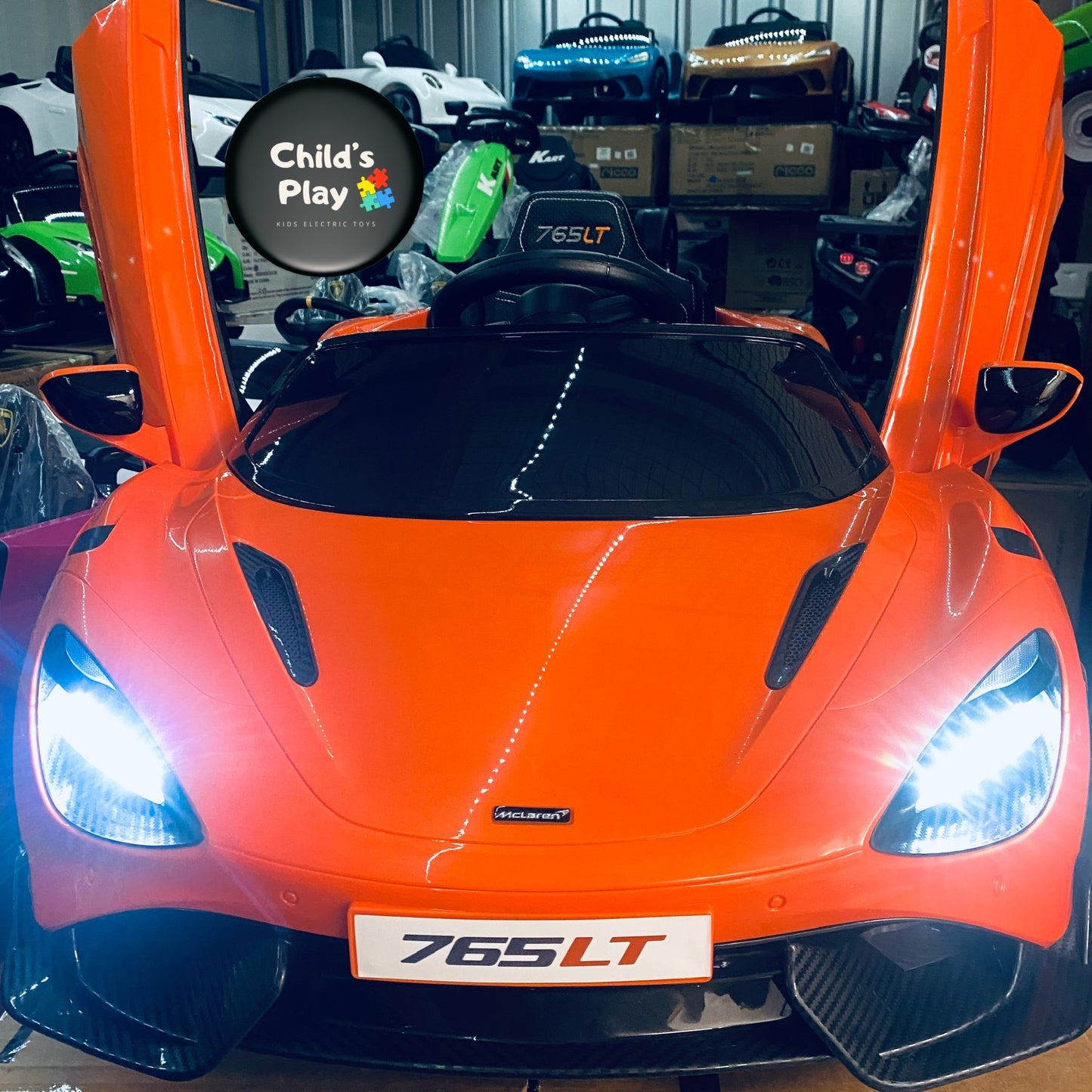 Licensed Mclaren 765LT Electric 12V Kids Ride on Toy Car With Remote - ORANGE
