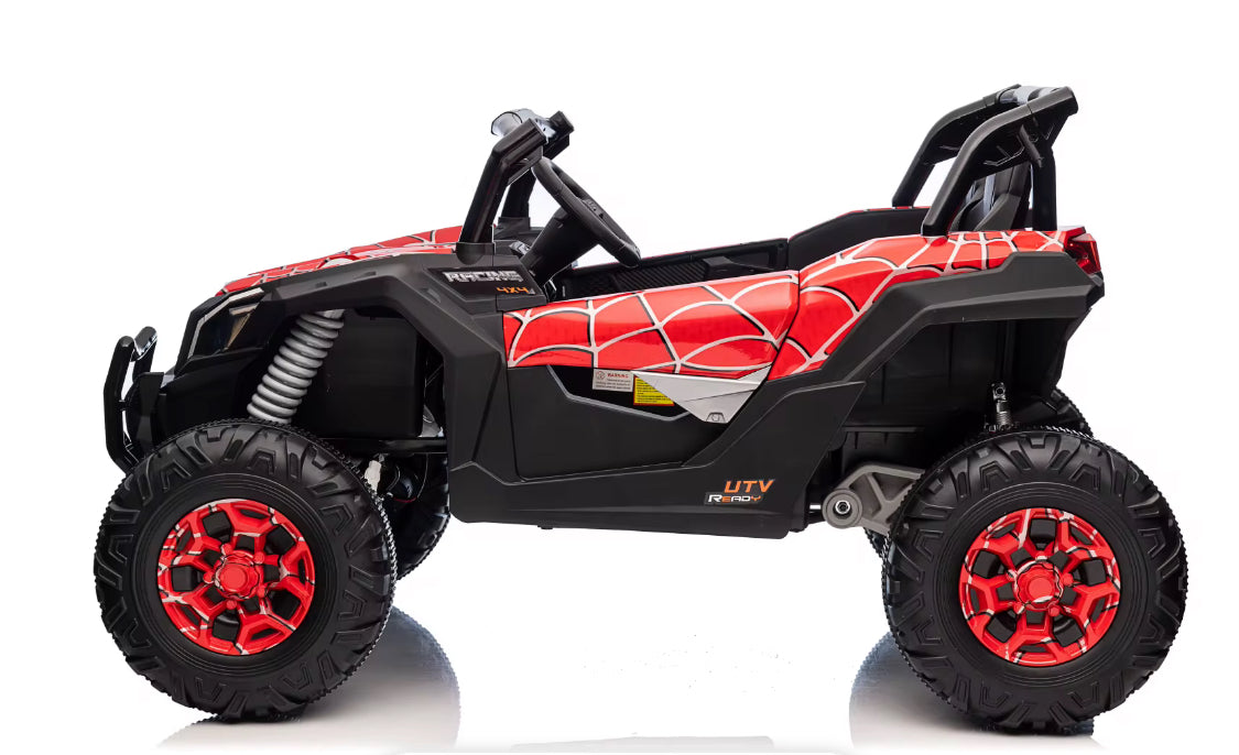 24v XL – Large Two-Seater Adventure Ride-On UTV BUGGY Car With Remote & EVA Rubber Wheels- SPIDER RED EDITION 🕸️🕷️