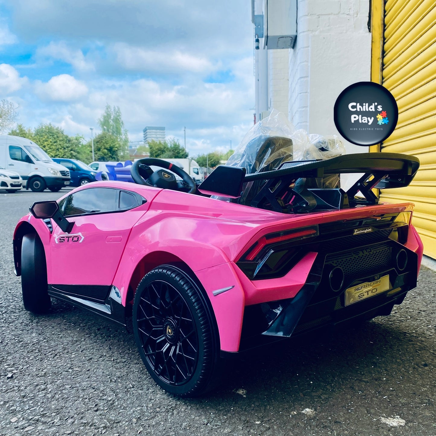 Licensed Lamborghini Huracan STO 24v DRIFT MODE Kids Electric Ride on Car PINK