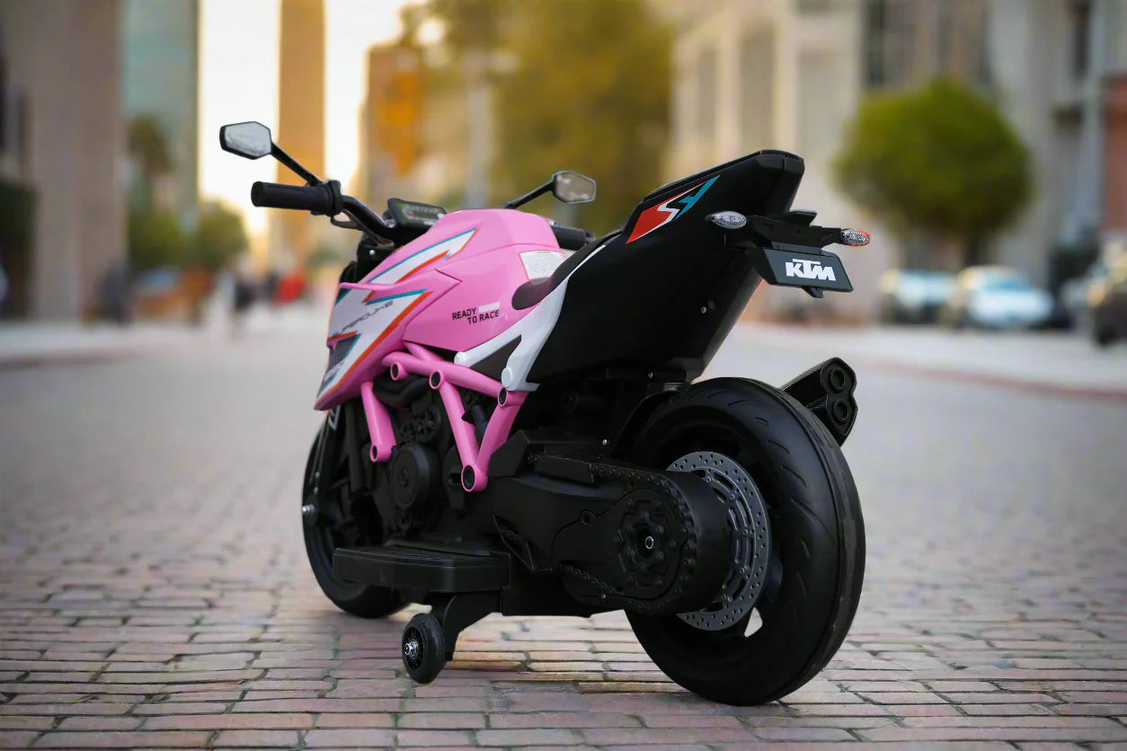 Officially Licensed KTM Superduke 12v Electric Ride On Kids Motor Bike with Stabilizers - Choice of x4 Colours