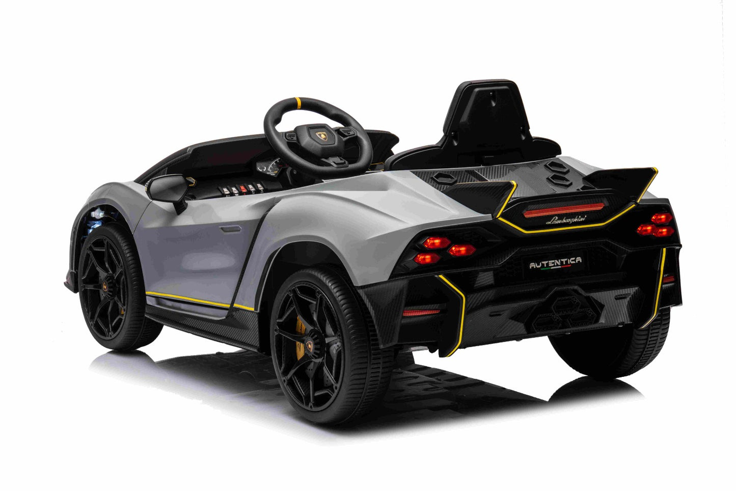 Licensed Lamborghini Autentica 12V Kids Ride on Car With Remote- GREY