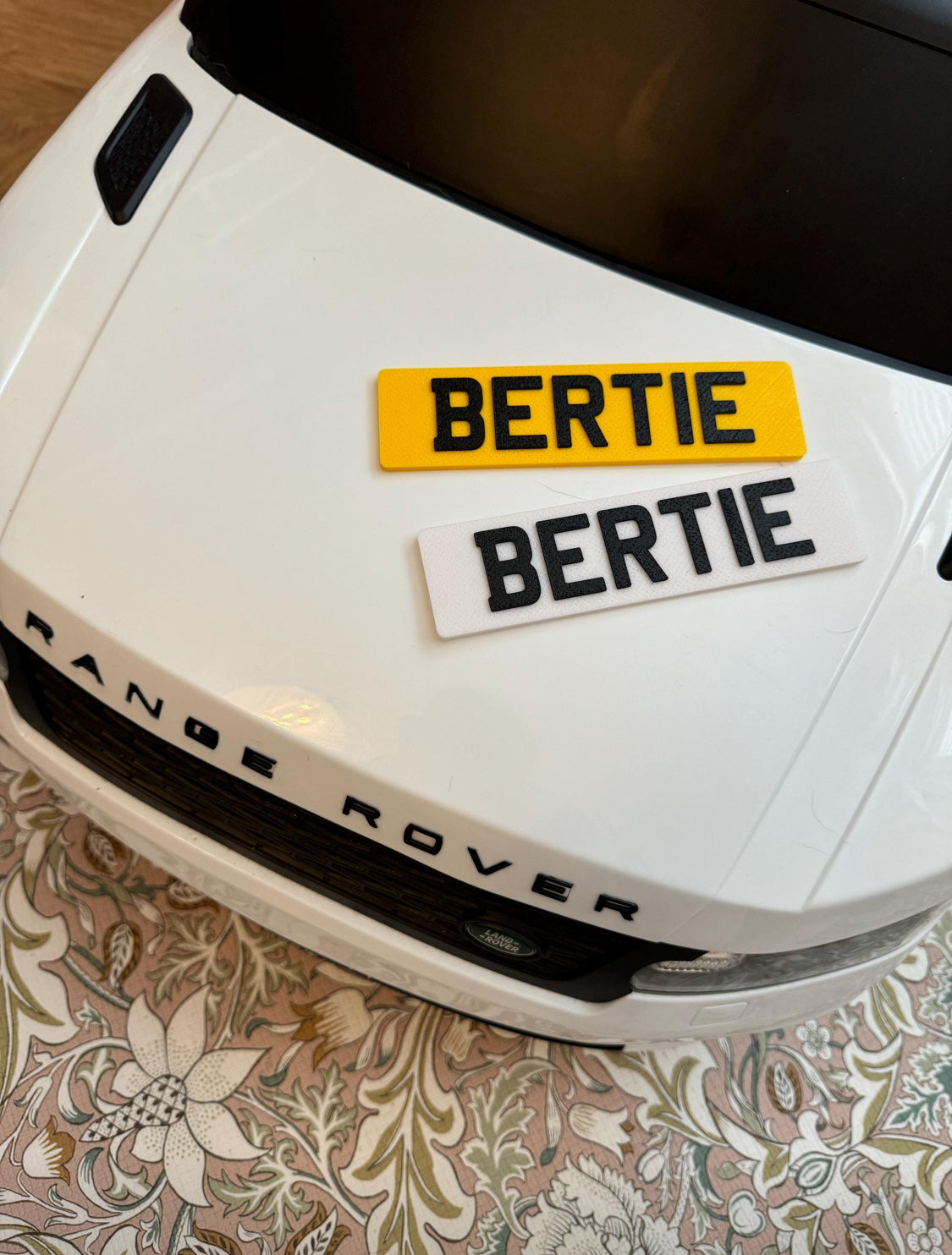 Kids Electric Ride On Car Personalised 3D 4D PRINTED NUMBER PLATES x2 UNIQUE!