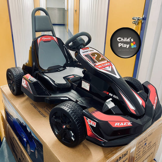 New Predatour 12V Electric Kids Ride on Go Kart with Parent Remote - EVA RUBBER WHEELS x3 Colours