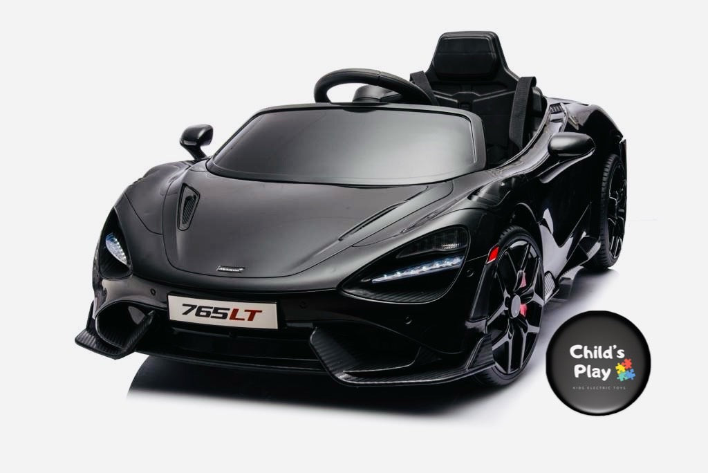 Licensed Mclaren 765LT Electric 12V Kids Ride on Toy Car With Remote - Metallic BLACK