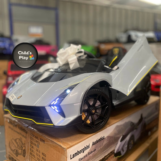 Licensed Lamborghini Autentica 12V Kids Ride on Car With Remote- GREY