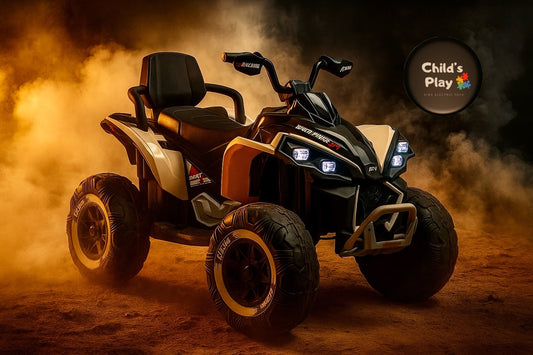 24V XXL Kids Electric Ride on Quad Bike ATV Renegade in KHAKI