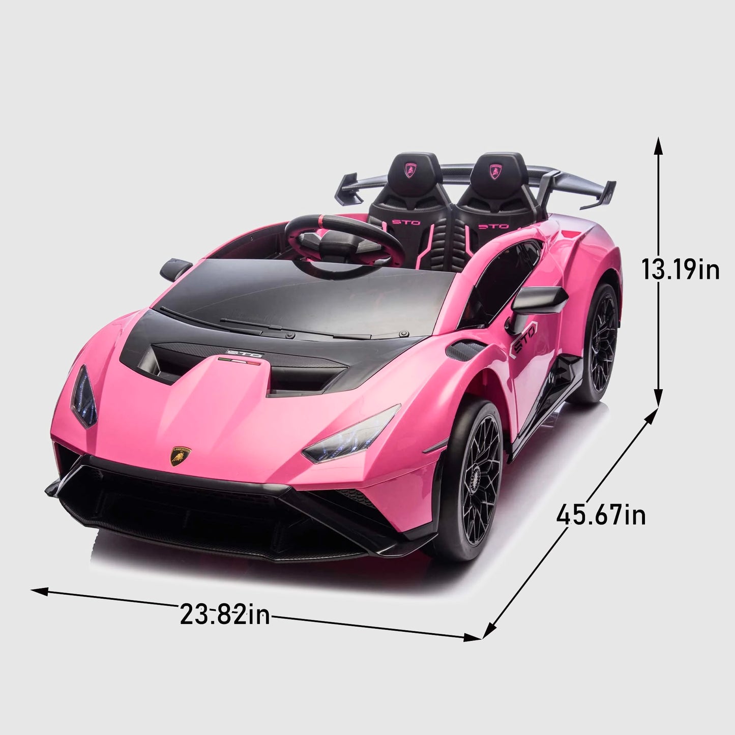 Licensed Lamborghini Huracan STO 24v DRIFT MODE Kids Electric Ride on Car PINK