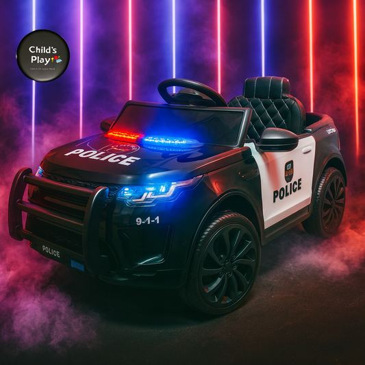 12v Kids Electric Ride On POLICE CAR BLACK