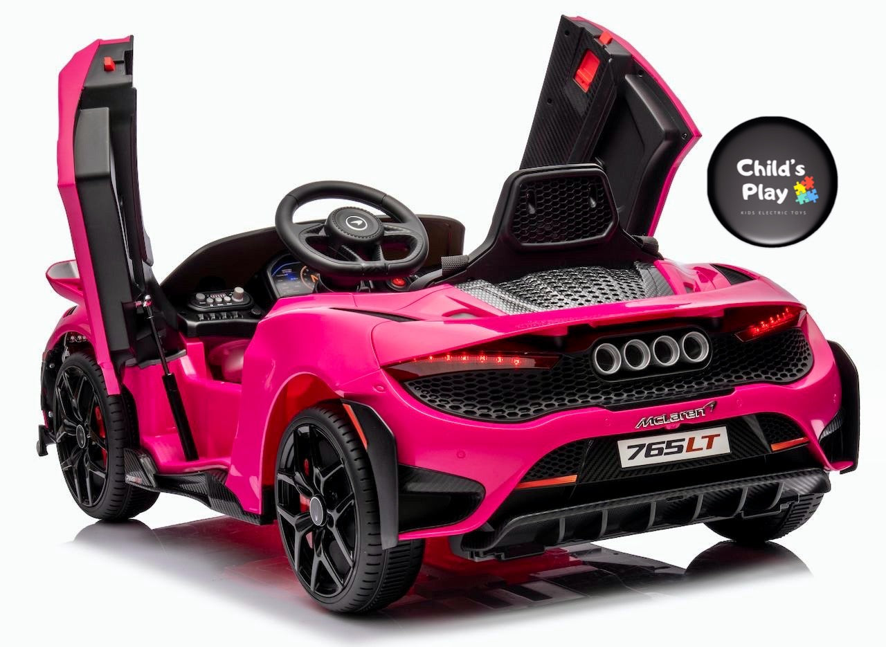 Licensed Mclaren 765LT Electric 12V Kids Ride on Toy Car With Remote - Pink