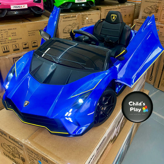 Licensed Lamborghini Autentica 12V Kids Ride on Car With Remote -BLUE