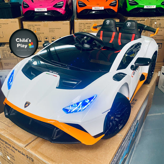 Licensed Lamborghini Huracan STO 24v DRIFT MODE Kids Electric Ride on Car WHITE