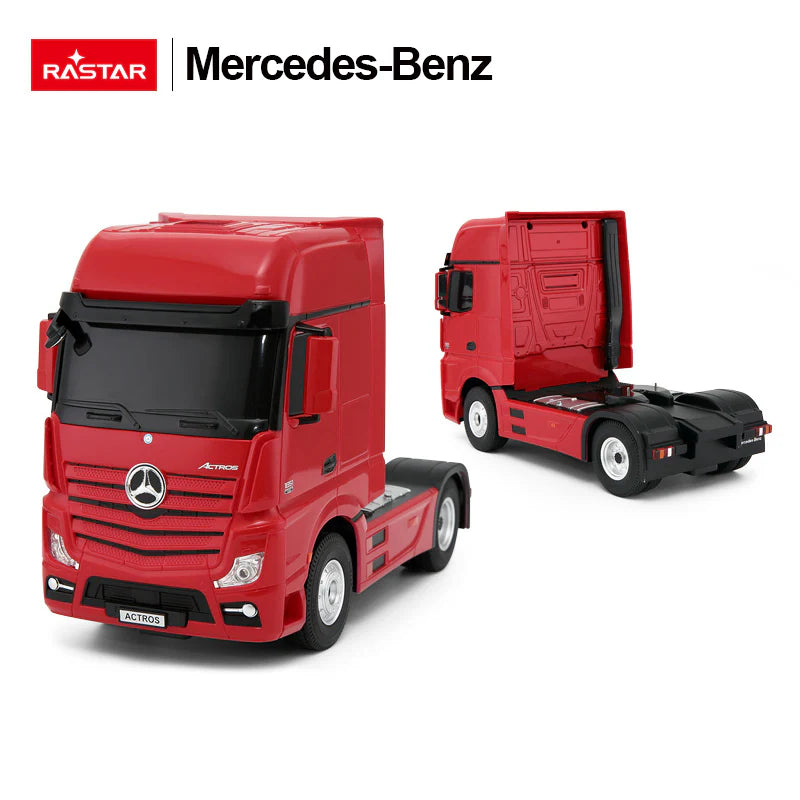 Rastar RC 1:26 Scale Mercedes-Benz Actros Truck and Toy Car with Remote - Choice of x2 Colours