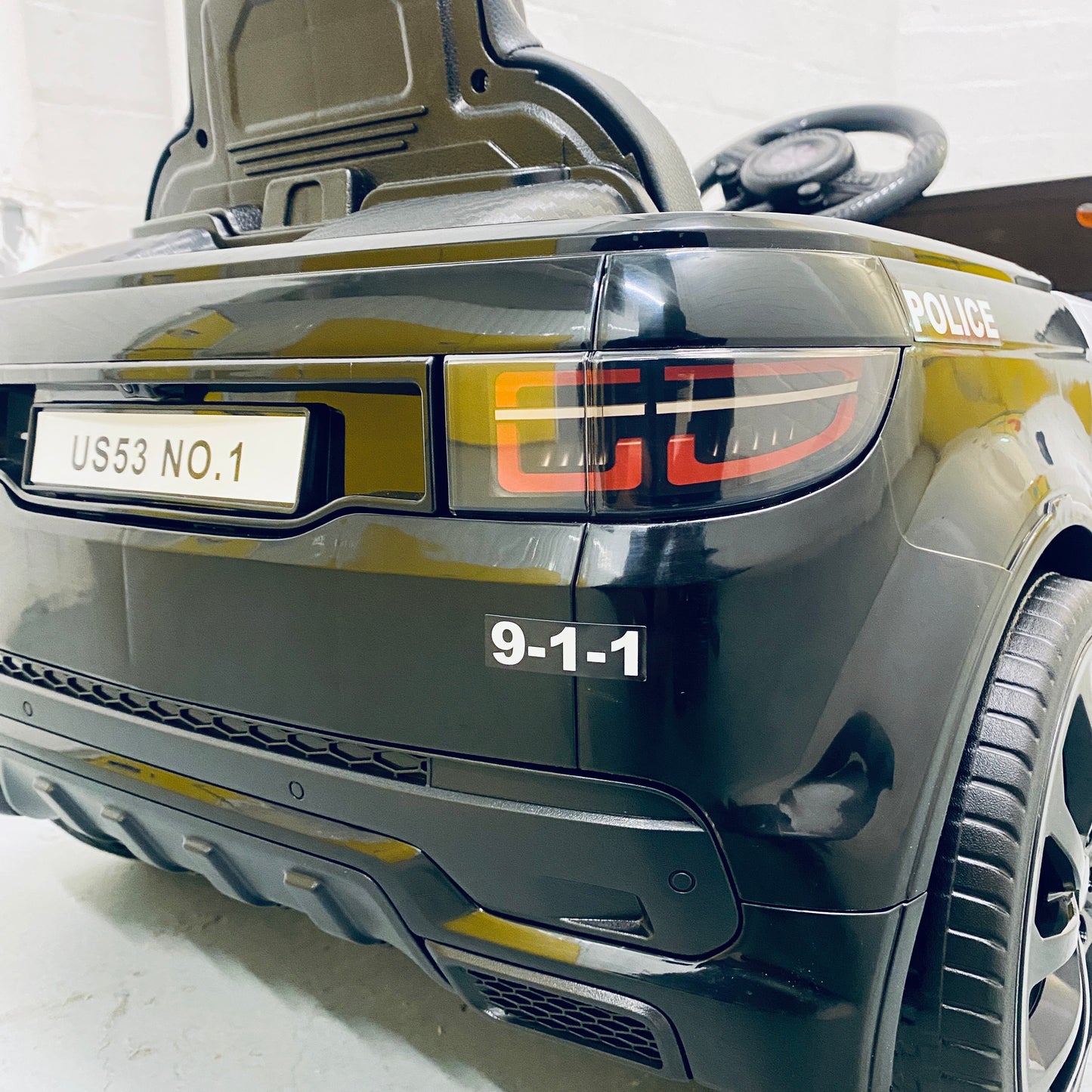 12v Kids Electric Ride On POLICE CAR BLACK