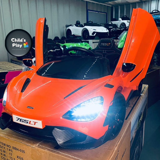 Licensed Mclaren 765LT Electric 12V Kids Ride on Toy Car With Remote - ORANGE